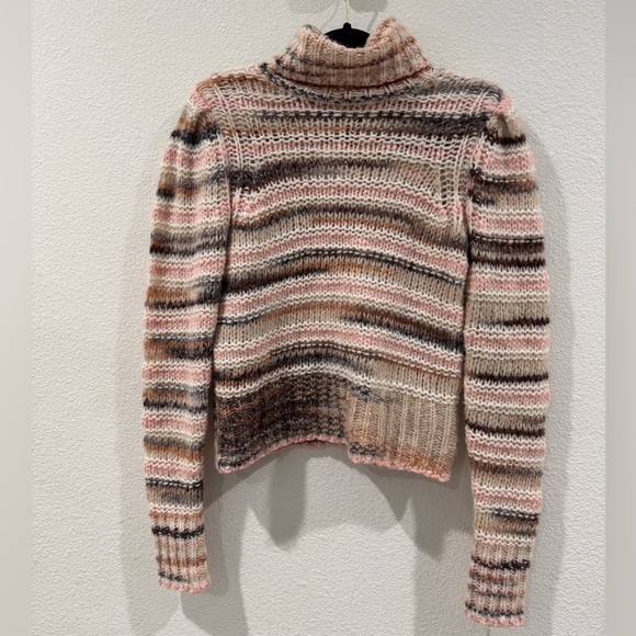 NWT A.L.C. Selina Space Dye Striped Wool Alpaca Blend Turtleneck Sweater Small - Picture 10 of 16